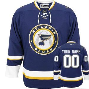 NHL St. Louis Blues Trikot Benutzerdefinierte Reebok 3rd Navy Blau Authentic